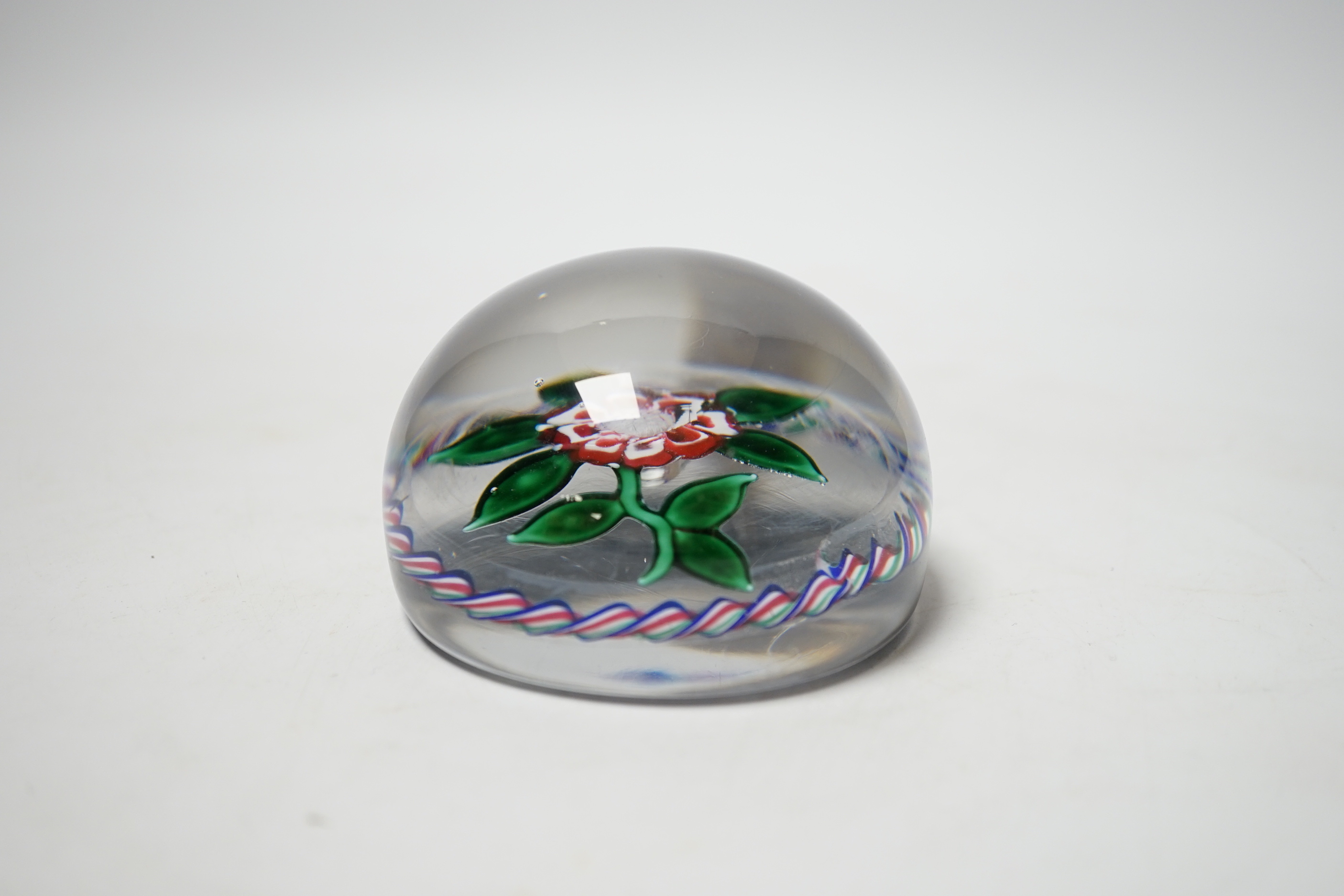 A Belgian glass ‘flower’ paperweight, 8cm diameter